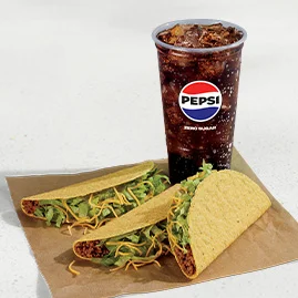 Menu 80 3 Crunchy Tacos Combo featuring three Crunchy Tacos and a Large fountain drink.