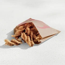 Menu 34 Light and crispy Cinnamon Twists coated in cinnamon sugar.