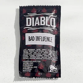 Menu 214 A packet of Diablo Sauce