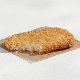 Menu 63 A warm, freshly fried potato Hash Brown.