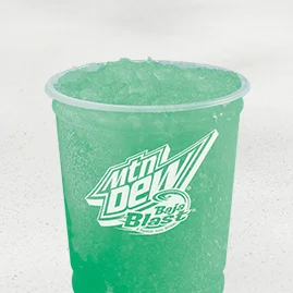 Menu 231 MTN DEW® Baja Blast® Freeze, served in a clear plastic cup.