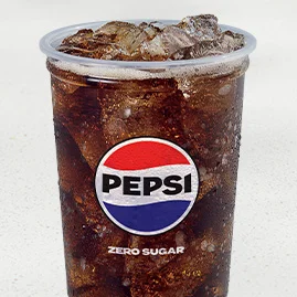 Menu 234 Pepsi® Zero Sugar, served in a clear plastic cup.