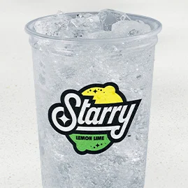 Menu 241 Starry®, served in a clear plastic cup.