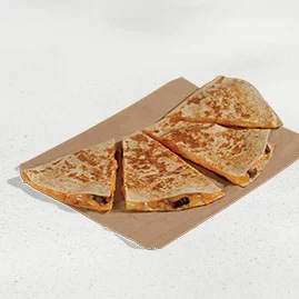 Menu 133 A Steak Quesadilla, filled with a blend of cheeses, grilled, marinated steak, and Creamy Jalapeño sauce.