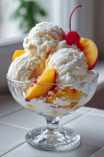 Creamy Homemade Fresh Peach Ice Cream