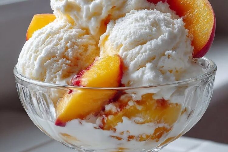 Creamy Homemade Fresh Peach Ice Cream