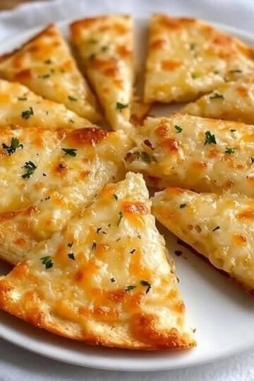 Air Fryer Cheesy Tortilla Garlic Bread